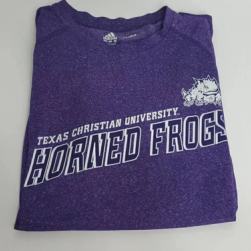 TCU Horned Frogs Adidas Short Sleeve Men's Climalite T Shirt Size L